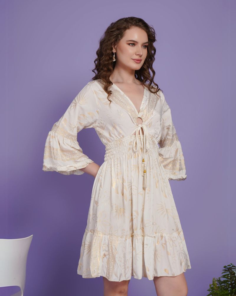 Ivory bloom muse short dress