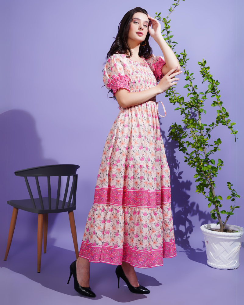 Pink meadow maxi dress