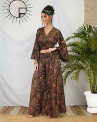 Evelina mocha rose palazzo set