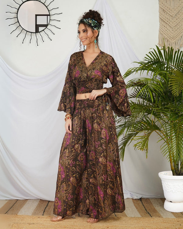 Evelina mocha rose palazzo set
