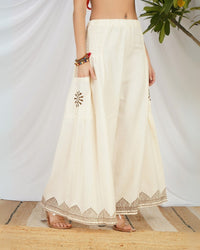 Ivory solstice cotton palazzo pants