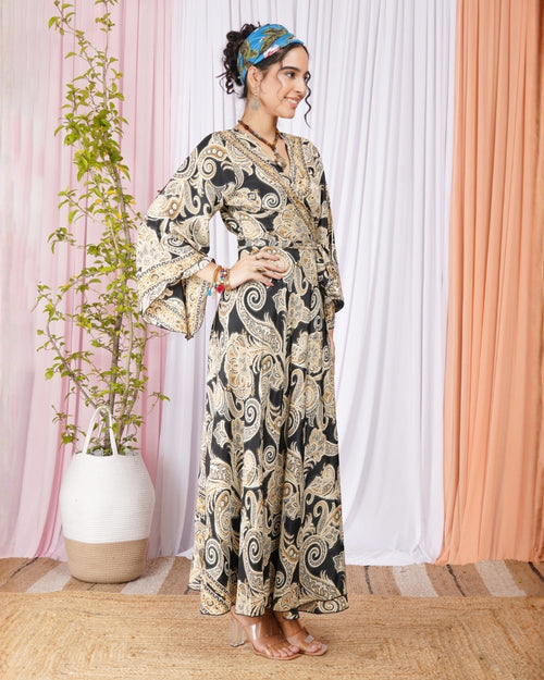 Callista night bloom wrap maxi dress
