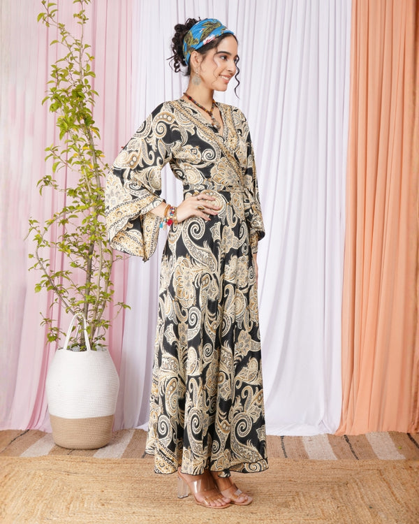 Callista night bloom wrap maxi dress