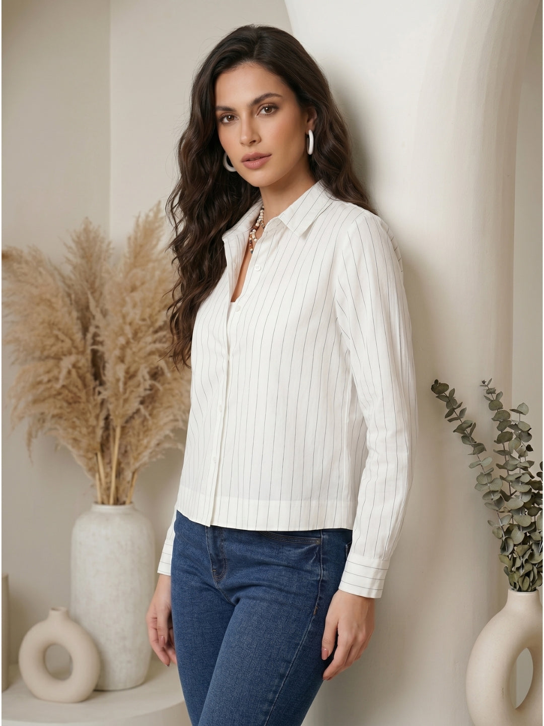 Lucienne cloudline cotton boxy shirt