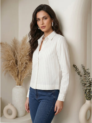 Lucienne cloudline cotton boxy shirt