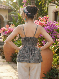 Elowira ash paisley spaghetti top