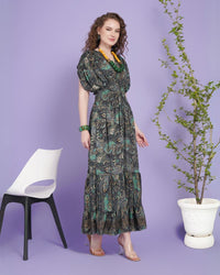 Yelora emerald dream maxi dress