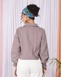 Mirelle mauve-twist boho cotton top