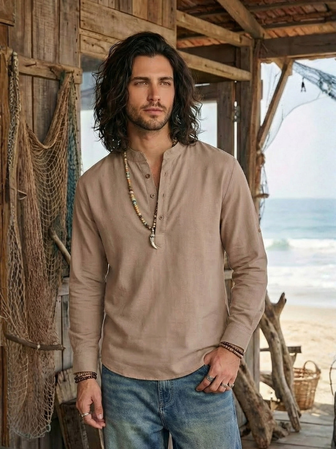 Alder sandstone cotton shirt