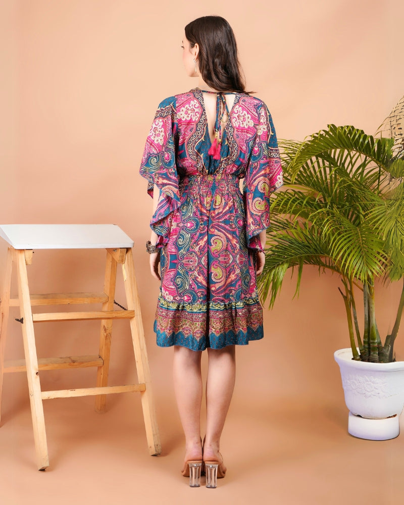 paisley print boho dress Long silk bohemian dress with a Paisley print in green and purple. Paisley summer dress. Ideal gift for her. Boho silk dresses. Maxi dress