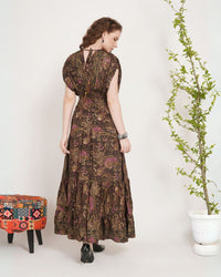 Elaris mocha plum maxi dress