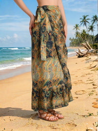 Evelisse olive mirage boho wrap skirt