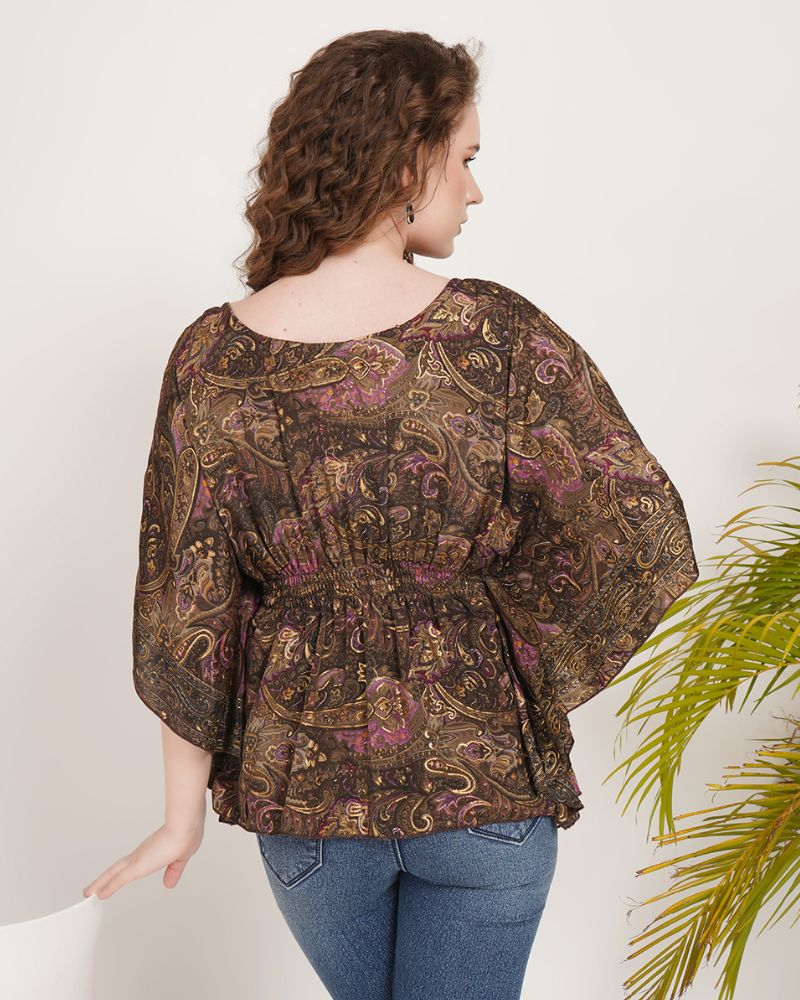 Purple haze paisley kaftan top