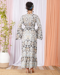 Linaya mist grey wrap maxi dress