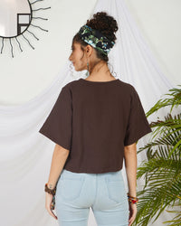 Amara cocoa boho crop top