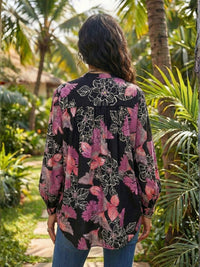 Soriel midnight leaf oversize boho shirt