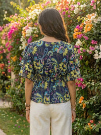 Ylena midnight bloom peplum top