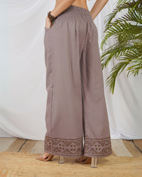 Mauve horizon wide leg cotton trouser