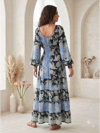 Celestine moonlit blue boho maxi dress