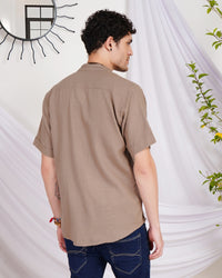 Lennox taupe trail cotton shirt