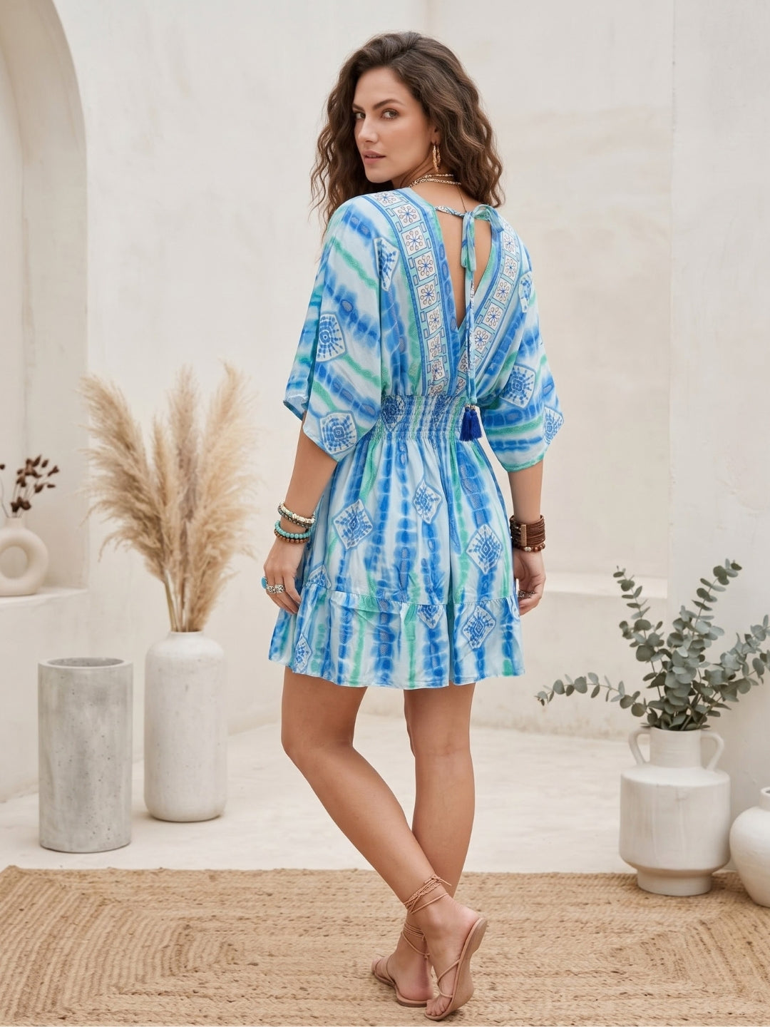 Rosalie azure lagoon mini dress