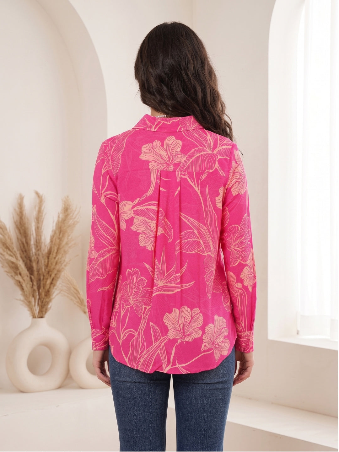 Amelie pink mirage boho shirt