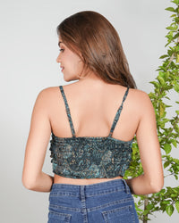 Zerelle jungle teal crop top