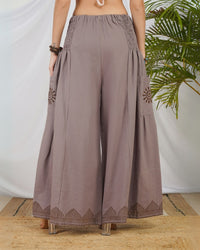 Mauve mist cotton palazzo pants