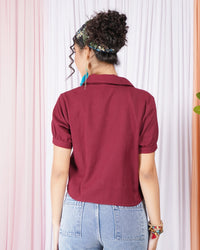 Marcelline wild-berry cotton top