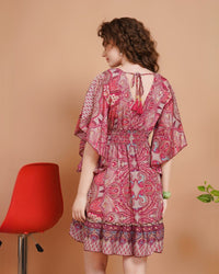 Paisley pop charm short dress