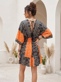 Cosette sunset noir boho mini dress