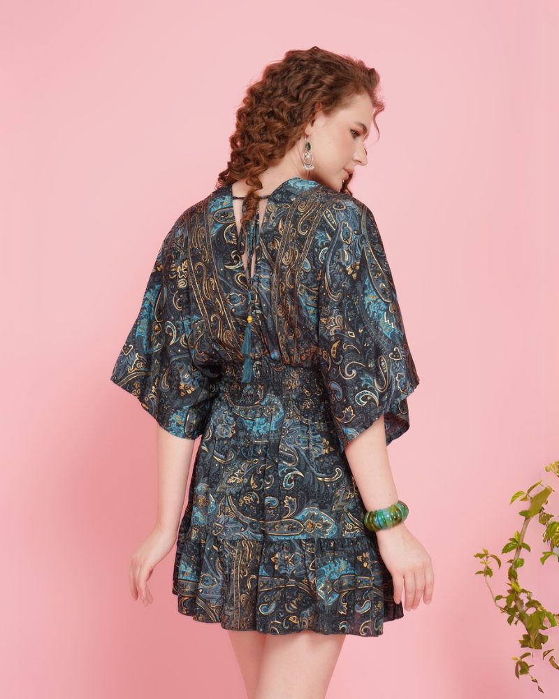 Boheme bloom kimono mini dress