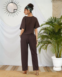 Selesta mocha brown cotton co-ord set