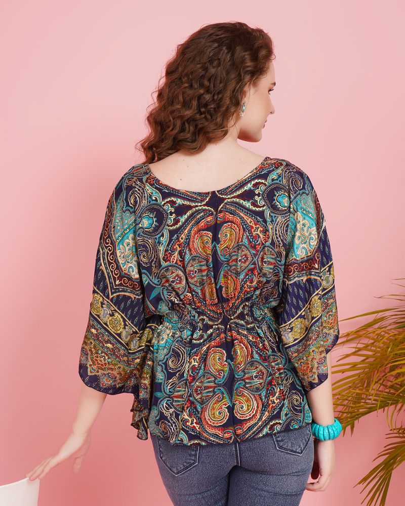 Navy nomad kaftan top