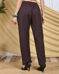 Ivy mocha organic cotton trouser