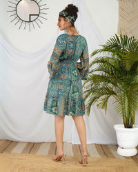 Adelise ocean mist paisley mini dress
