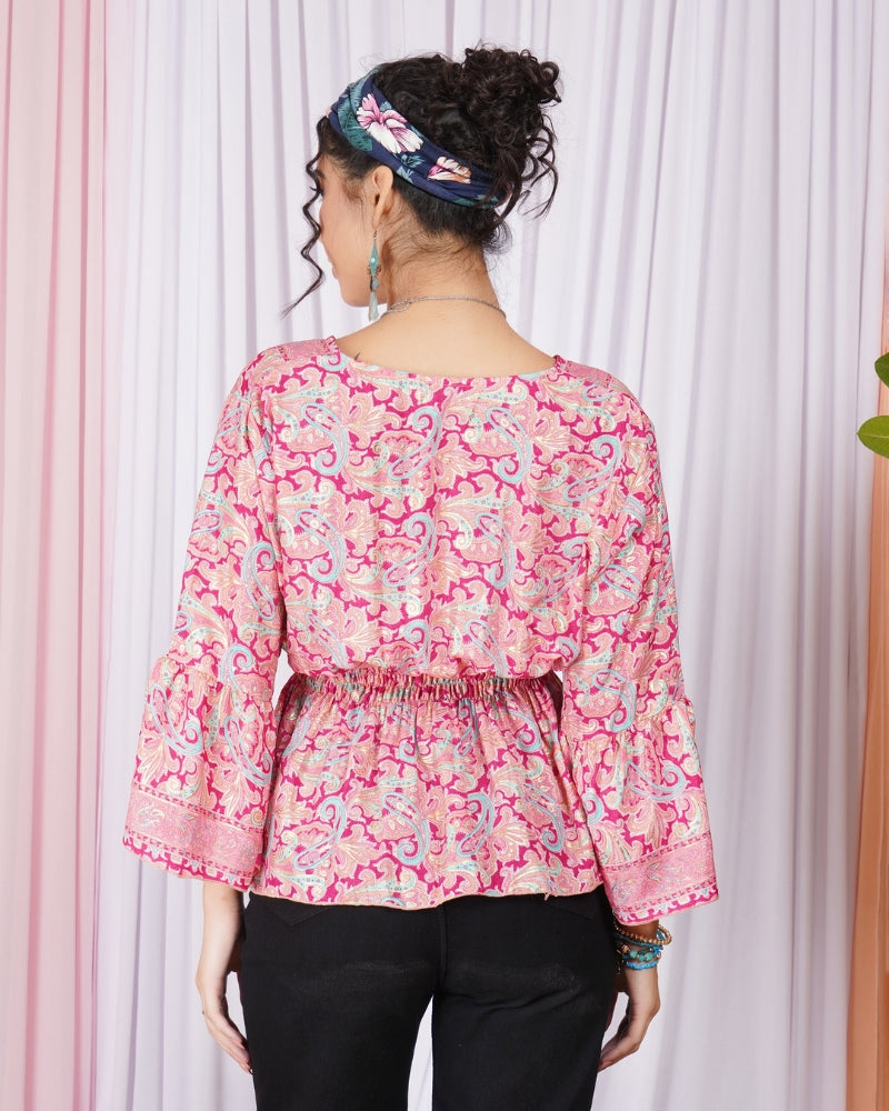 Tahlia blossom pink peplum top