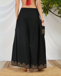 Noir ember cotton palazzo pants