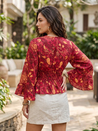 Elodie ruby sunset boho peplum top