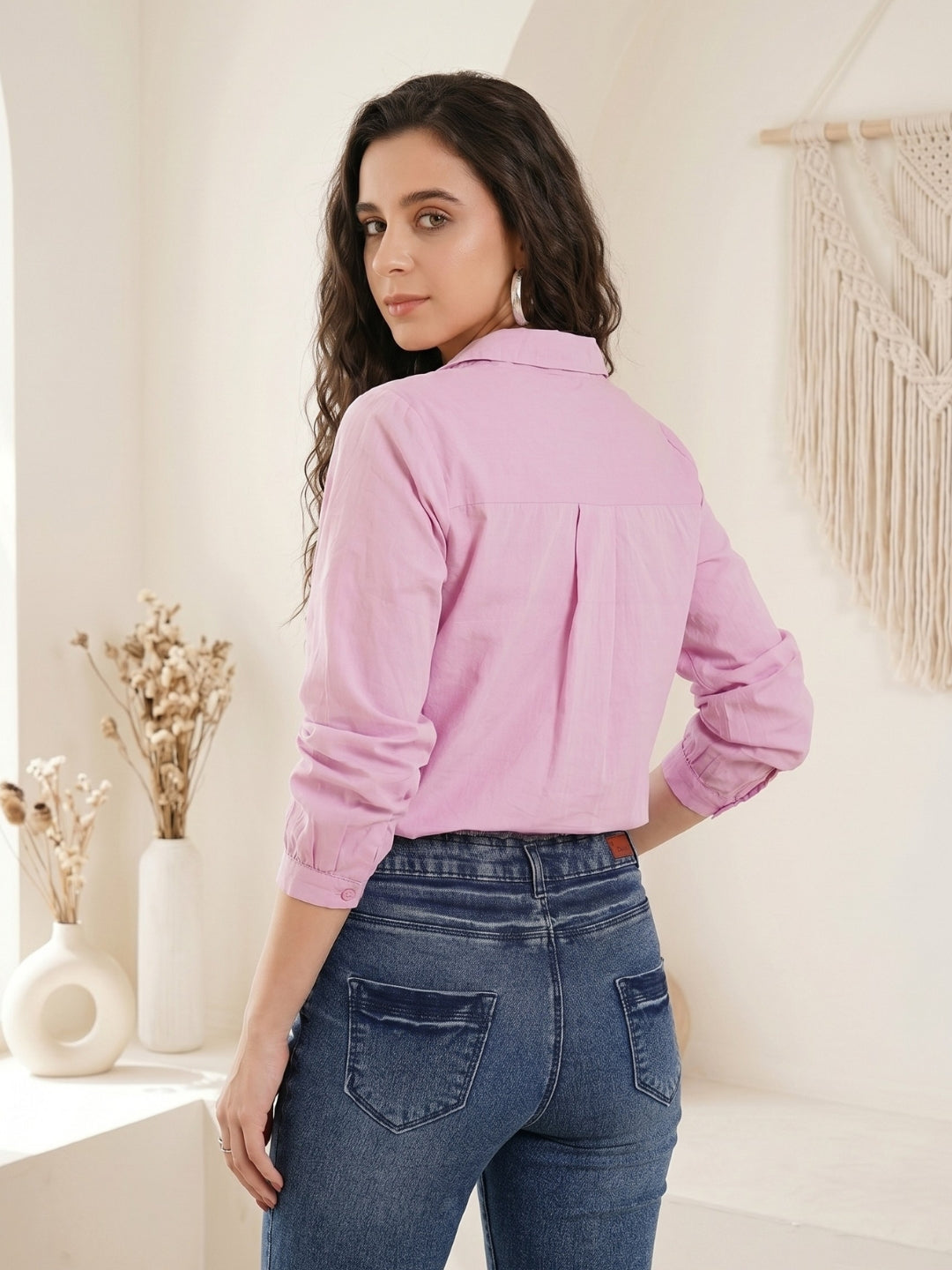 Seraphina lilac mist cotton shirt