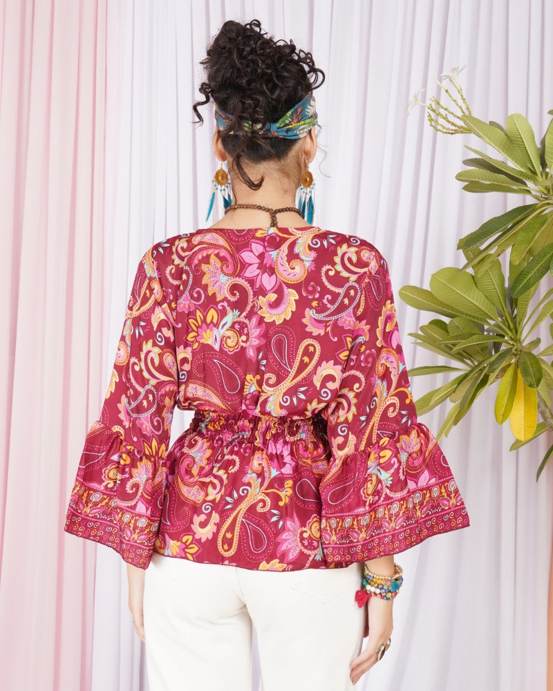 Briella pink dream peplum top