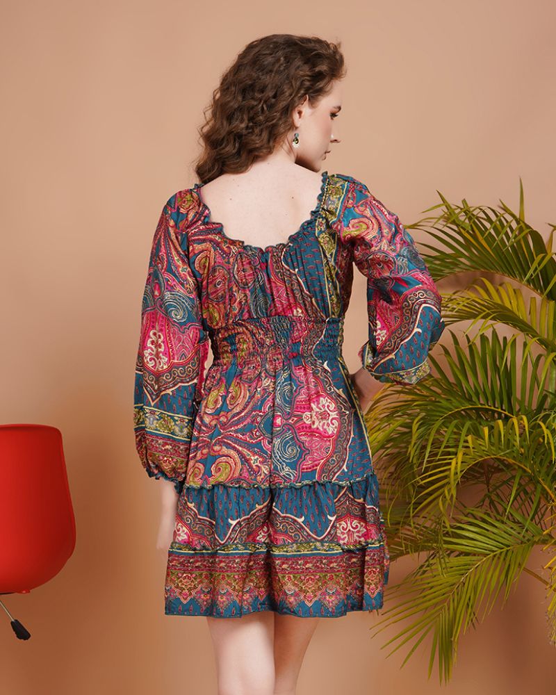 Celina peacock radiance mini dress