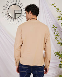 Maddox drift-beige cotton shirt