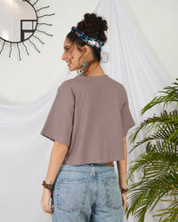 Vivienne smoky mauve boho top