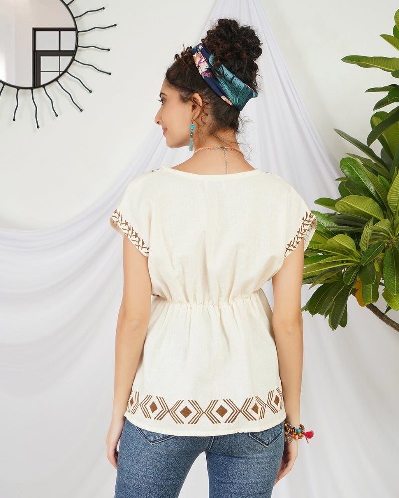 Liora pearl glow boho top