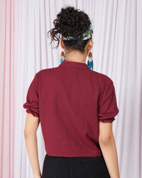 Seren winewood button down top