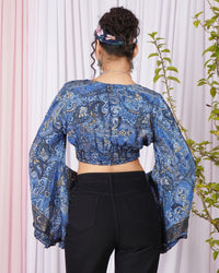 Aveline indigo ruched top