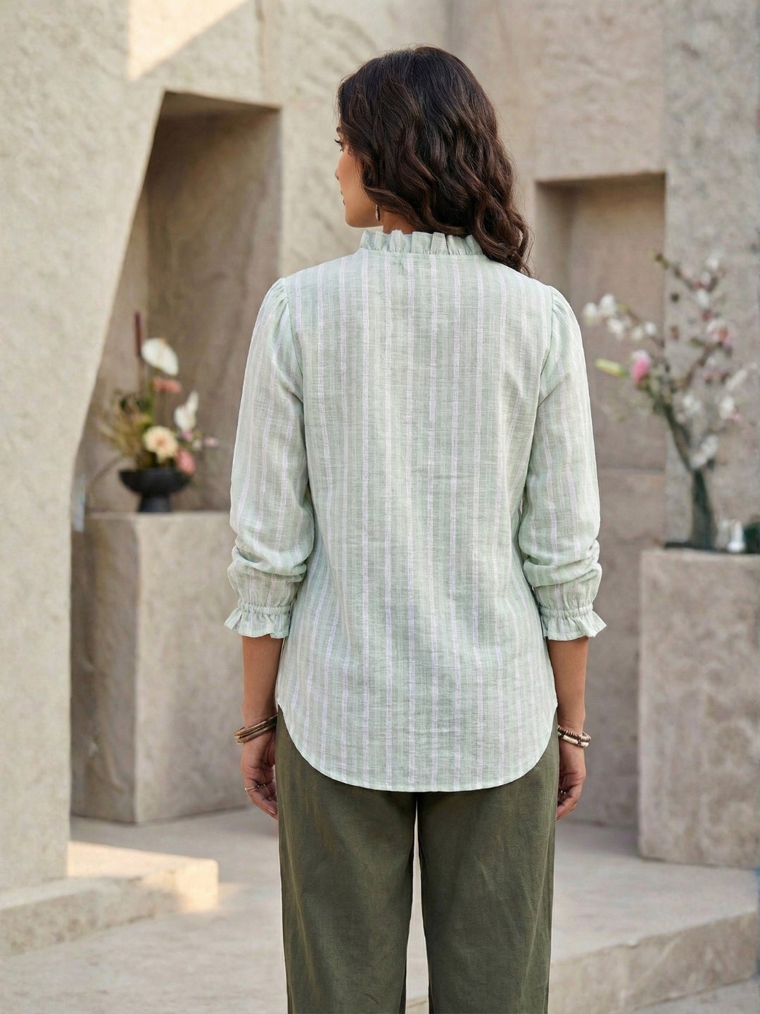 Cireya mint veil cotton shirt