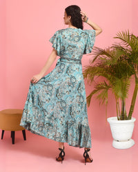 Marina paisley wrap maxi dress