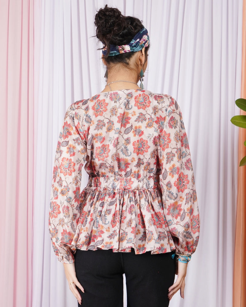 Vienna petal glow peplum top